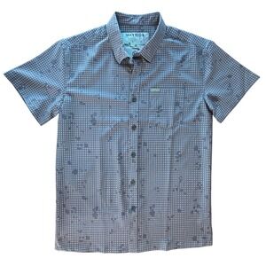 Retro Rifle Warrior Button Down Shirt Men's Medium Short Sleeve